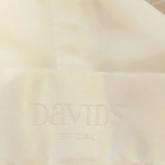 David's Bridal Strapless Textured White Dress - Picture 8 of 10